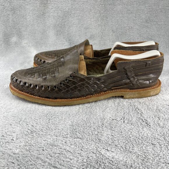WILL Leather Goods Woven Leather Huarache Loafers Mens Size 12 Green Hand Woven main image 6